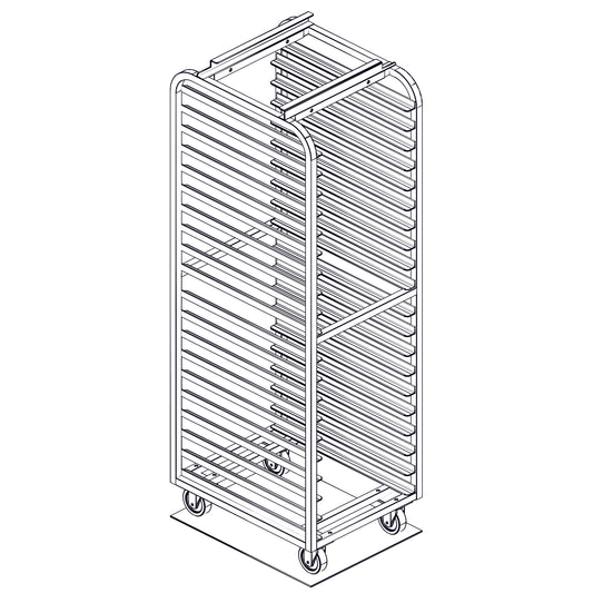 Baxter and LBC Style, Single Aluminum, End Load for Dbl.  Oven, Heavy Duty Rack, 3"/20 Spacing, Item 2060