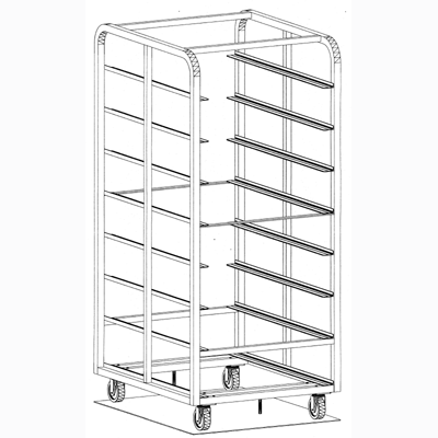 Magna Heavy Duty, Double Side Load Stainless Bakers Aid Style Pin Guide Oven Rack, 69"H, 2"/30 Spacing, Item 23070S_PG