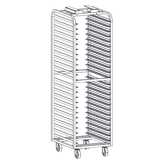 Magna Heavy Duty, Single End Load Stainless Empire Style Channel Lift Oven Rack, 3"/20 Spacing, Item 23980-SS-20-MOD1