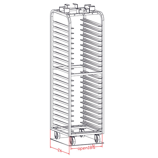 Magna Heavy Duty, Single End Load Stainless C Lift Revent Style Oven Rack, 6.75"/09 Spacing, Item 2652-26
