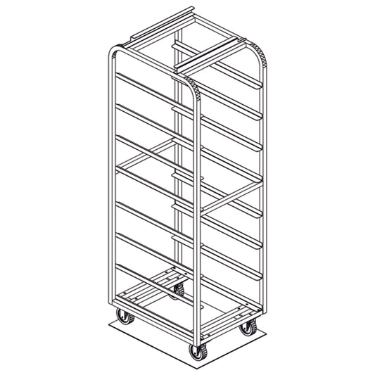 Baxter and LBC Style, Single Aluminum, End Load for Dbl.  Oven, Heavy Duty Rack, 7"/08 Spacing, Item 4082