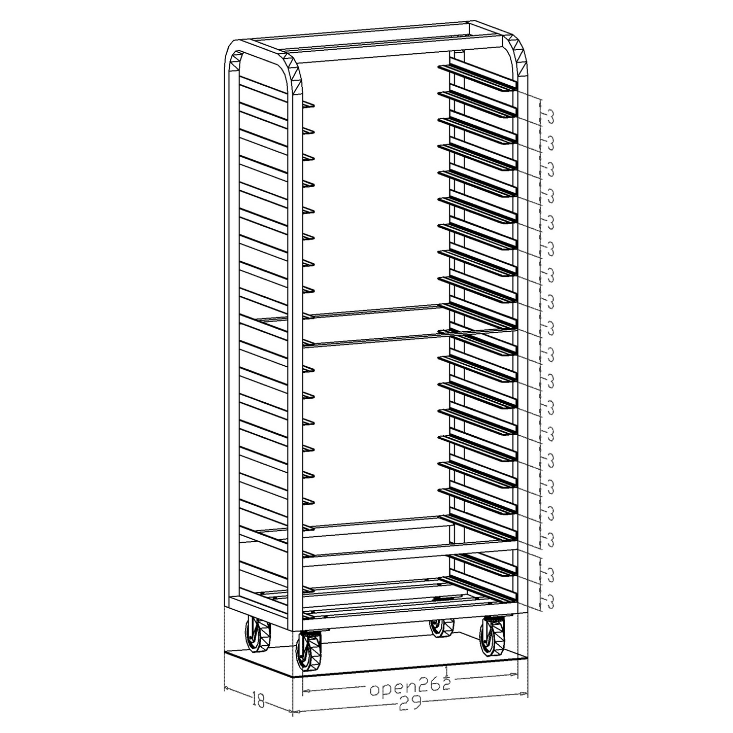 6454 RACK AL 12 PAN SUPER HEAVY DUTY SL PC
