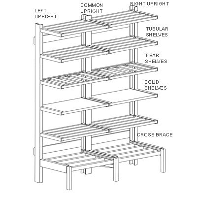 38550 SHELF SOLID CANTILEVER AL 18Wx36 LONG