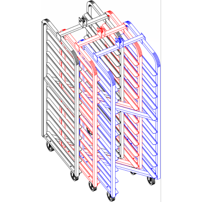 Dahlen Gemini Double Aluminum Oven Carts | Racks and Trolleys