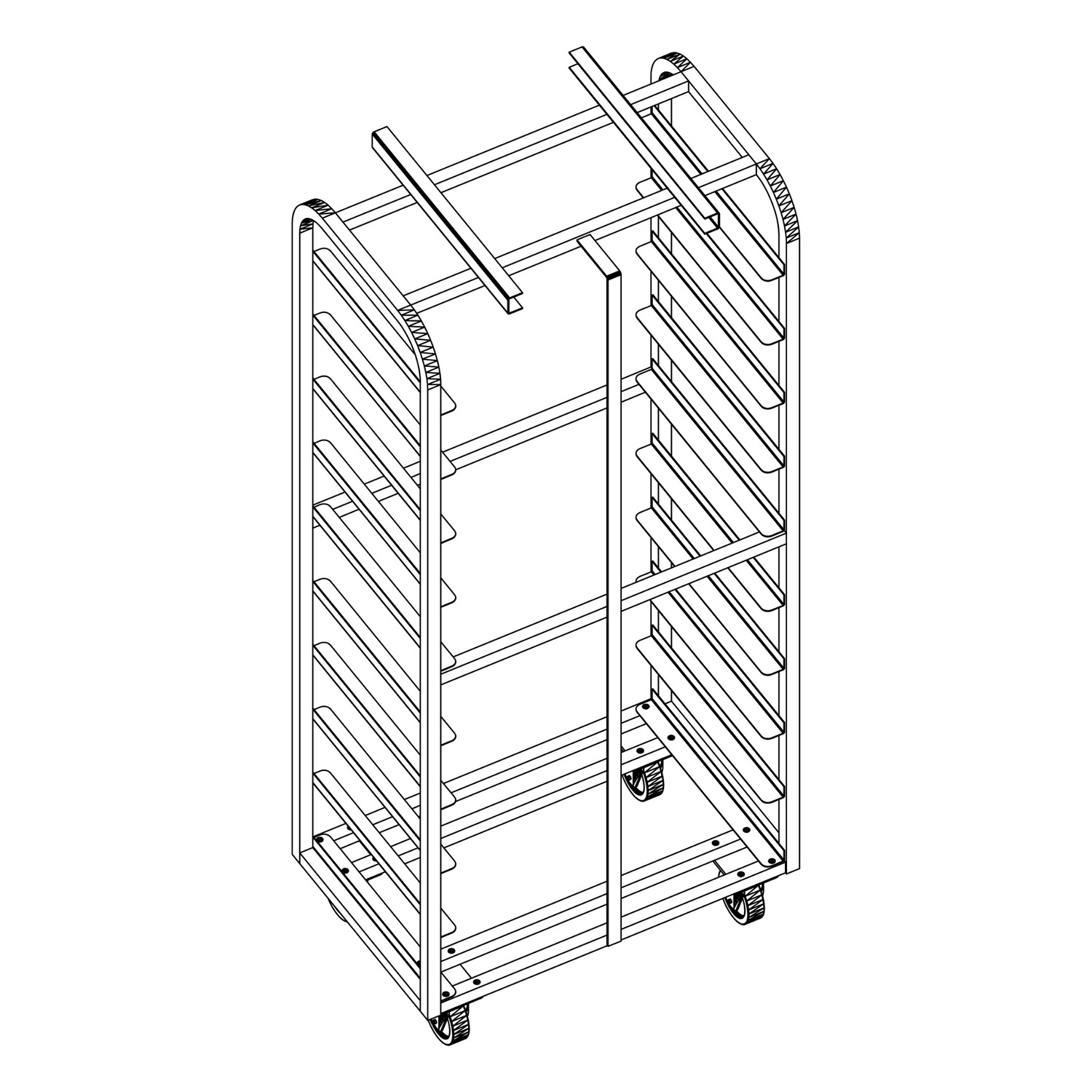 Baxter Single Aluminum Side Load Carts | Racks and Trolleys for Double Ovens