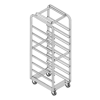 Baxter and LBC Style, Single End Load, Aluminum Oven Rack, Heavy Duty, 2"/30 Spacing, Item 6426