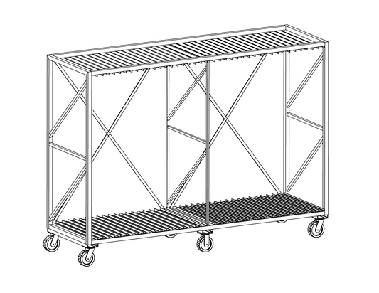 Vertical AL Tray Storage Rack, 2.375" Spacing, Capacity: 40 Trays Size 800mm x 1600mm, Item 20790-16