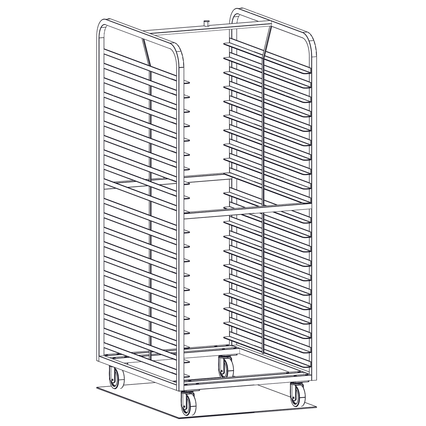 Magna Heavy Duty, Double Side Load Aluminum A Lift Revent Style Oven Rack, 2.75"/21 Spacing, Item 2559-36