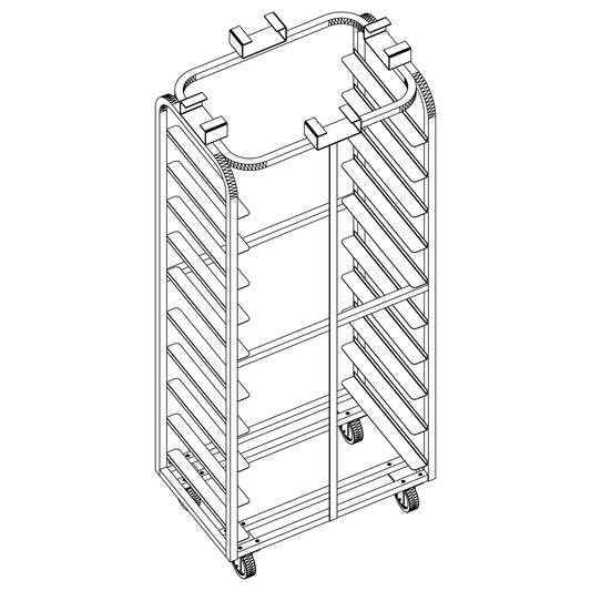 Magna Heavy Duty, Single Side Load Stainless C Lift Revent Style Oven Rack, 2.75"/21 Spacing, Item 2669