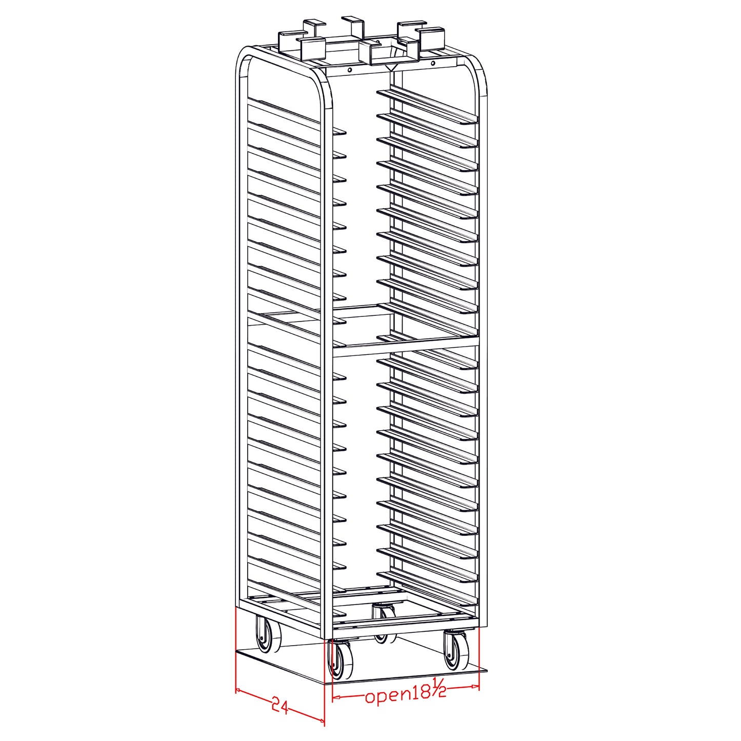 Magna Heavy Duty, Single End Load Aluminum C Lift Revent Style Oven Rack, 2.75"/21 Spacing, Item 2679-26