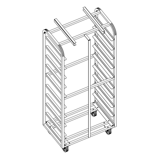 Baxter and LBC Style, Single Side Load, Stainless Rack for Double Oven, Super Duty, (BDSSRSB-10), 6"/10 Spacing, Item 4071-HD-RC