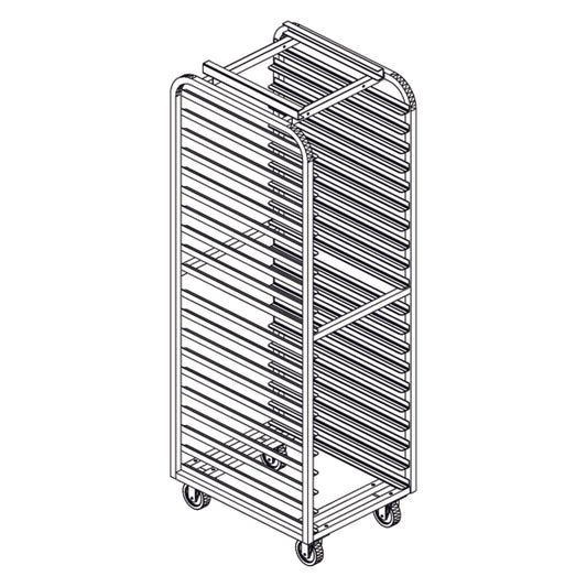 Baxter and LBC Style, Single End Load, Aluminum Oven Rack, Heavy Duty, 3"/20 Spacing, Item 6429