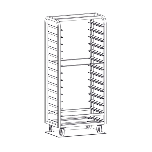 Magna, Single Side Load Bun Pan Carts | Racks and Trolleys, All Welded Aluminum and Stainless, Heavy Duty, Plate and Stem Casters