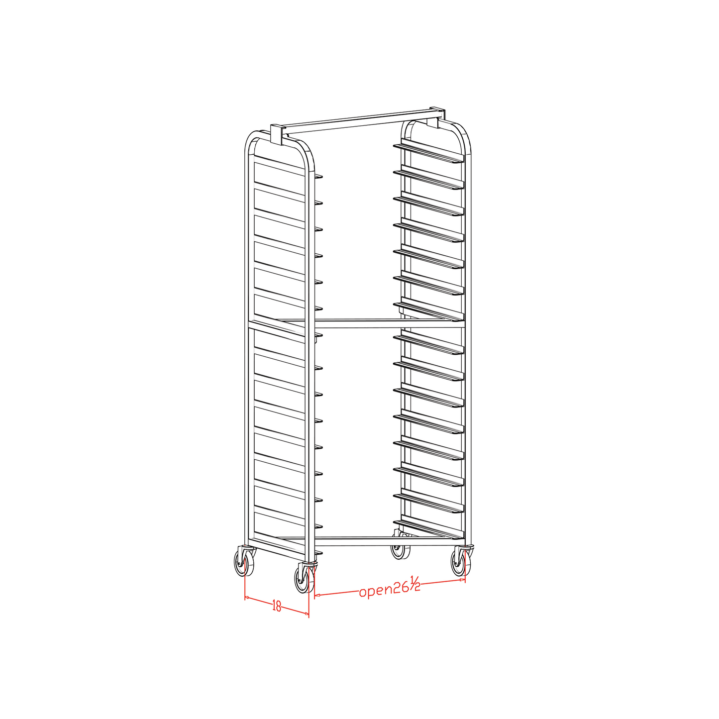 8272Z RACK BUN PAN Z HD SSSGLSL 20x3" 18x26"PC