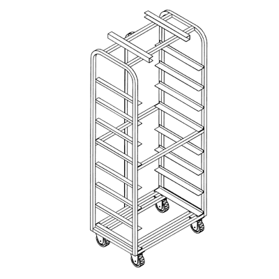 Magna Heavy Duty Aluminum, Single Side Load Rack for Dbl. LUCKS Style Oven, 2"/30 Spacing, Item 10347