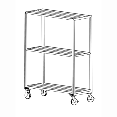 20666_3 RACK AL 3x25.5" FIXED  CHANNEL SHELVING