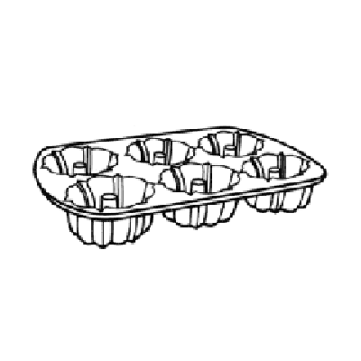 22808 PAN CAKE BUNDT_LETTE 2x3 ARRNG. 9"x14"