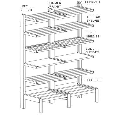 38540 SHELF T_BAR CANTILEVER AL 18Wx36 LONG