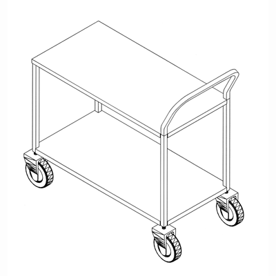 5383 CART 20x40x40"H SS 2 SOLID TIER        *